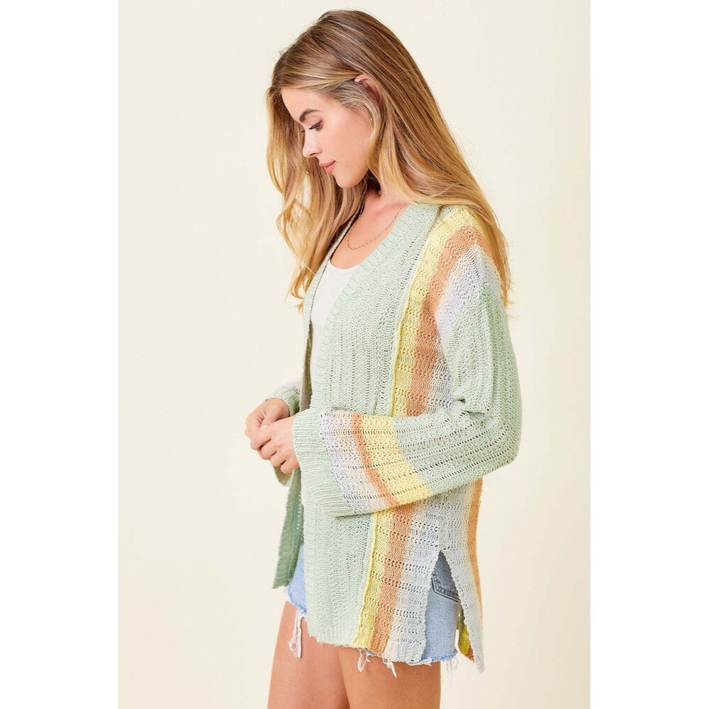 Mystree Whitney Colorblock Open Cardigan - NWT